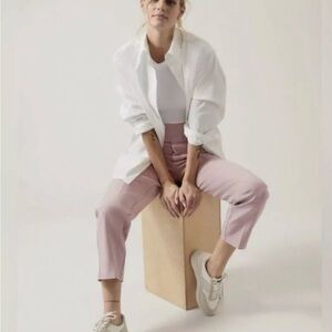 Athleta Endless High Rise Pull On Pants Smoked Mauve Pink Petite 4 Work Travel